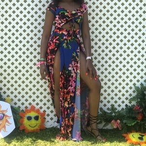 Floral Dress with two slits